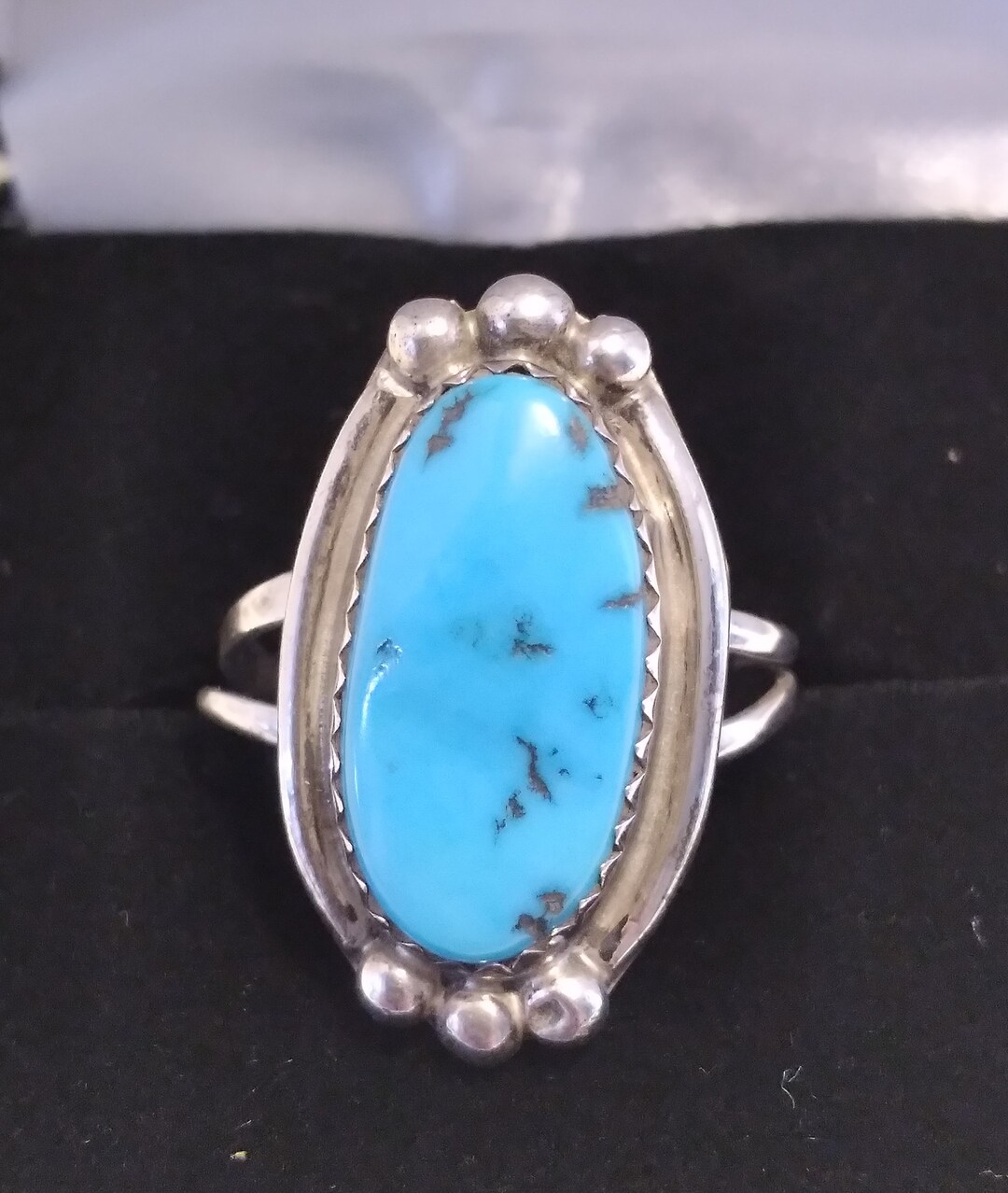 Vintage Sterling Silver Natural Turquoise Ring Native American Jewelry ...