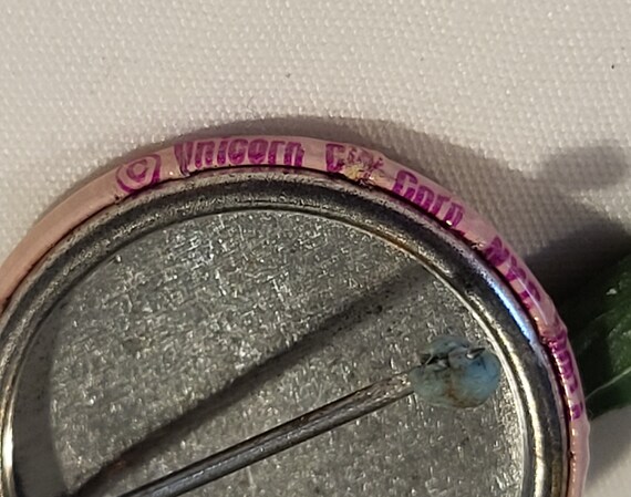 Vintage Unicorn Pinback Pin Pink and Purple Circa… - image 3
