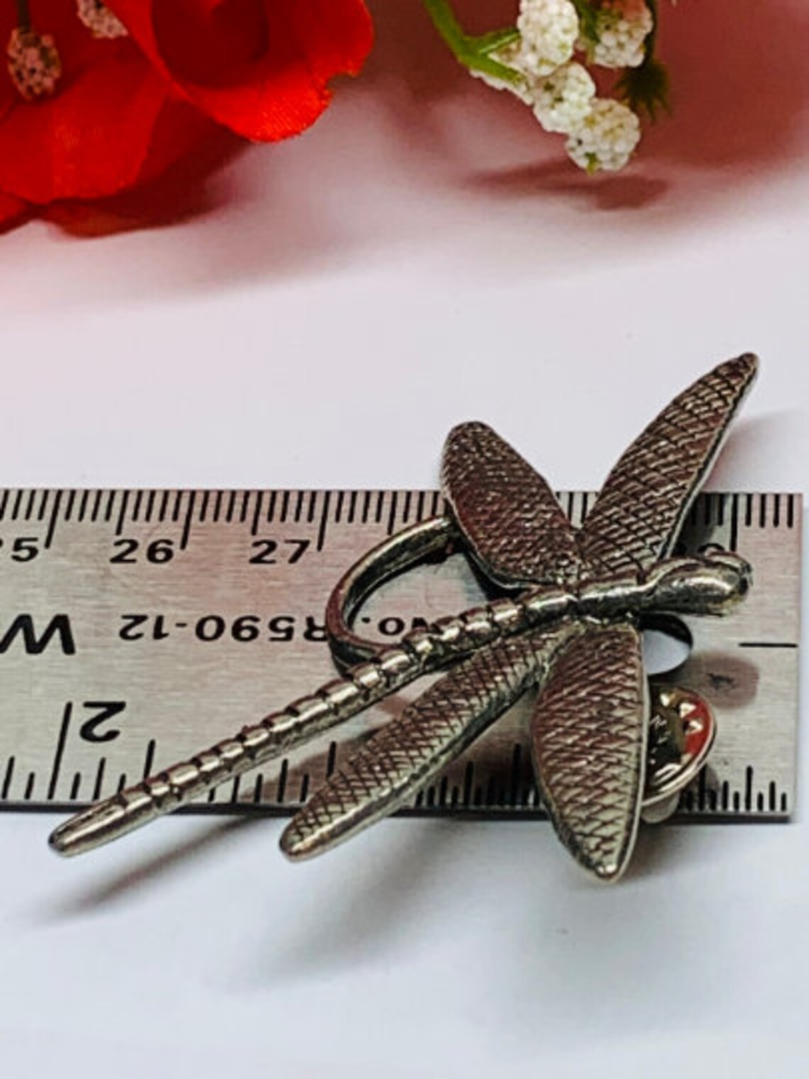Pewter Dragonfly Badge ID Eyeglass Holder Pin Dont Lose Etsy