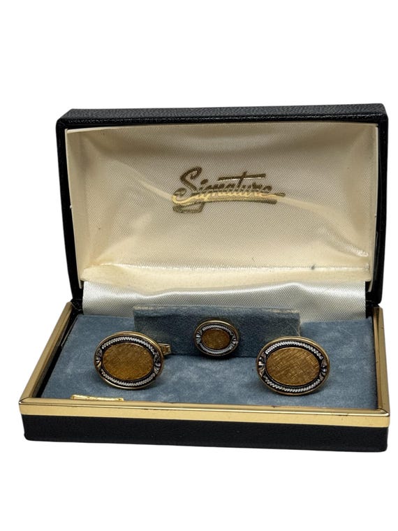 Foster Tie Tack and Cufflinks Set in Box New Old … - image 2