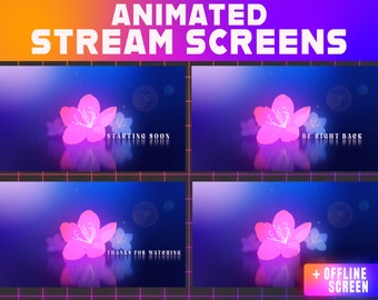Cherry Blossom Glitter Stream Overlay | Animated Twitch Overlay (Digital Download)