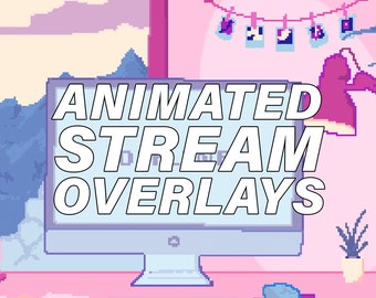 Glitter Pixel Art Stream Overlay | Animated Twitch Overlay (Digital Download)