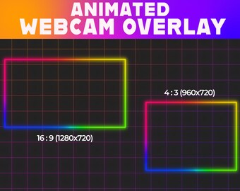Animated Webcam Overlay | Neon Stream Overlay (Digital Download)
