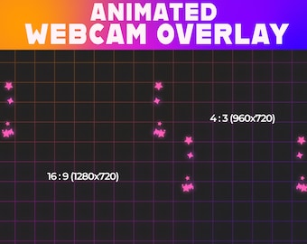 Superposición animada de cámara web/transmisión para Twitch y YouTube (descarga digital)