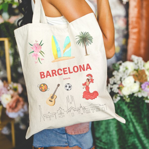 MNIGIU Barcelona Tote Bag Barcelona Travel Gift Welcome To