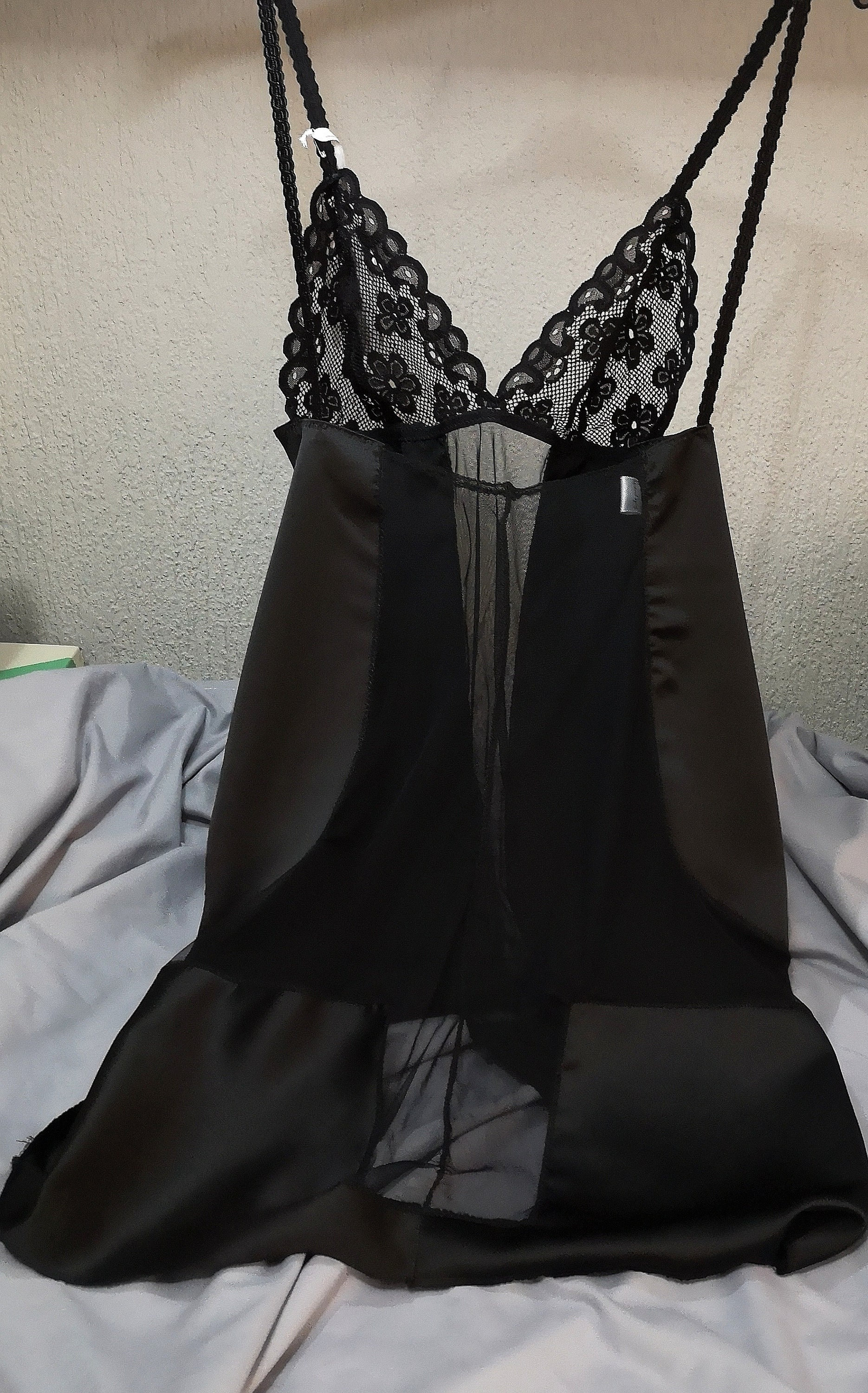 Babydoll negro encaje Etsy Mexico