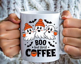 Halloween Spooky boo Mug | Unique Ceramic Coffee Cup | Witch & Pumpkin Design | Perfect for Coffee, Tea | Best Halloween | Christmas gift