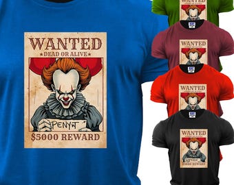 Men's Funny Halloween Horror Joker American T-Shirt USA New Graphic Gift Tee 100% Cotton
