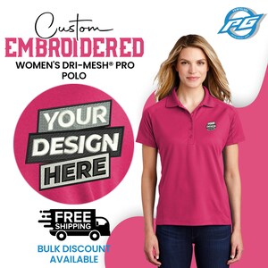 Custom Short Sleeve Women Polo Custom Embroidered Polo T shirt, Dri Mesh Women&#39;s Polo T-Shirt, Business Logo Shirt for Ladies, Gift For Her.