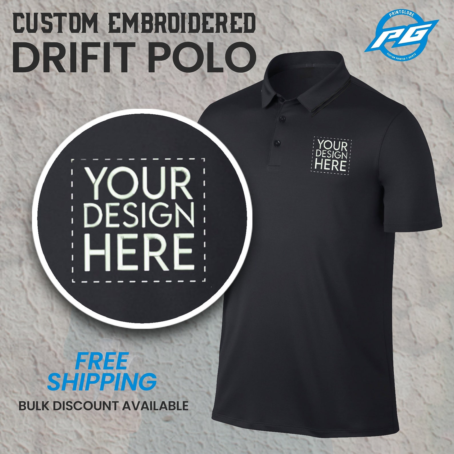 3500~Loose Fit Polo FLAG BOLT with Printed Logo main image 0