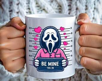 Skull Horror Be Mine Halloween Mug | Unique Ceramic Coffee Cup | Perfect for Coffee, Tea | Best Halloween | Love Christmas gift Scary Mug