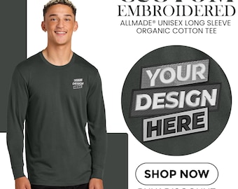 Custom Embroidered Long Sleeve Henley Tee: Personalized T-shirt - Etsy
