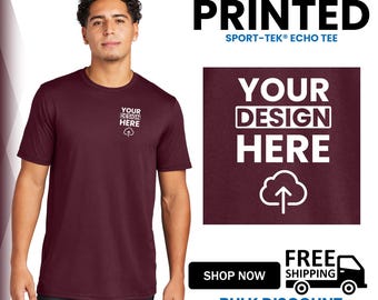 Men’s Sport-Tek® Echo Tee Soft Durable Casual Everyday Tee, Custom Printed T-Shirt- Custom design Gift For Him (ST760).