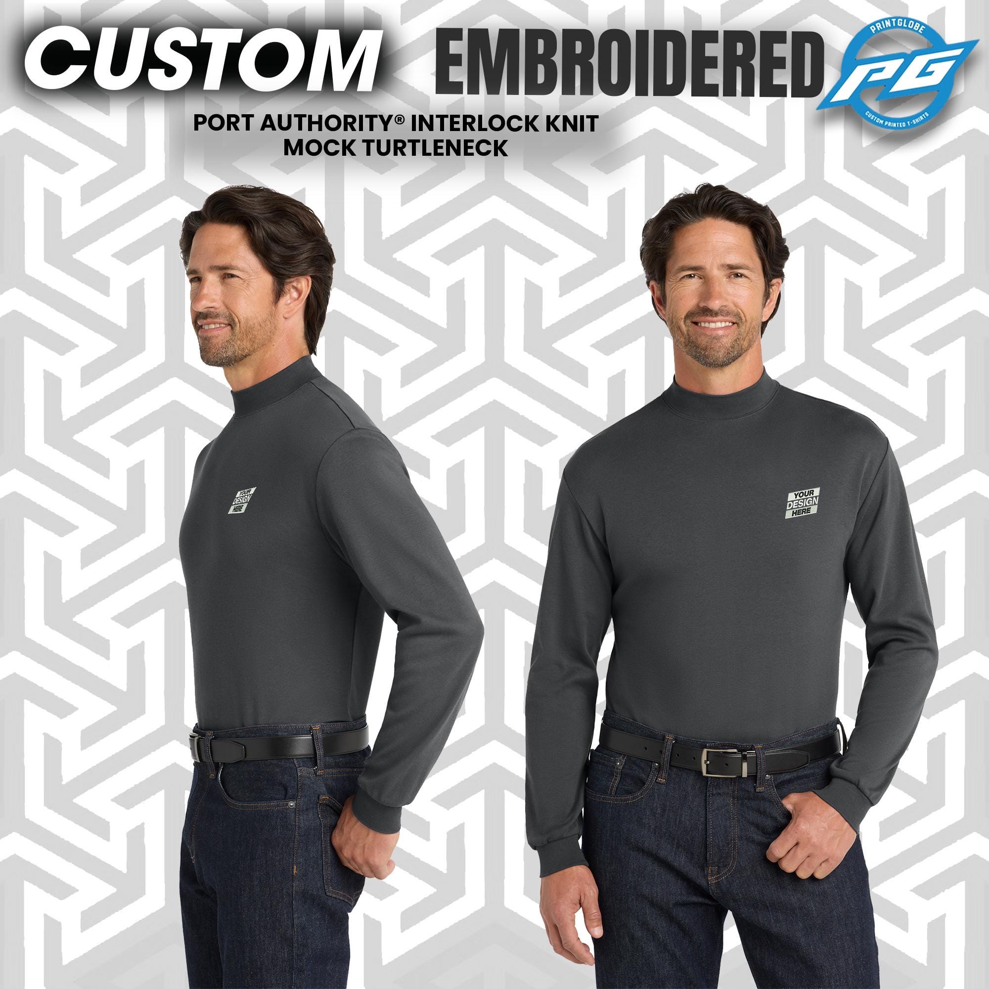 Custom Embroidered Port Authority® Interlock Knit Mock Turtleneck