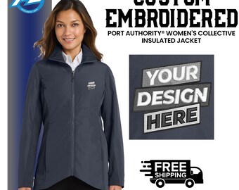 Port Authority® Women's Collective Insulated Jacket | Custom Embroidered Zip Up| Design Your Own Logo Or Text | High Quality Embroidery L902