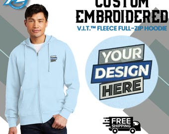 Custom Zip Up Hoodie, Customized Logo & Back on Zipper Hoodie, Men's Zip Up Hoodie, Custom Embroidery Zip Up Hoodie, Demand Hoodies DT6102.