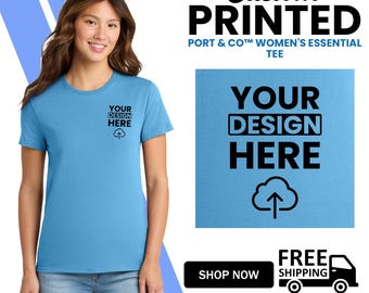 Women’s Classic Cotton T-Shirt Soft Spun Short Sleeve Tee Casual Everyday Top Feminine Fit Crewneck, Custom Printed T-Shirt, For Him (LPC61)