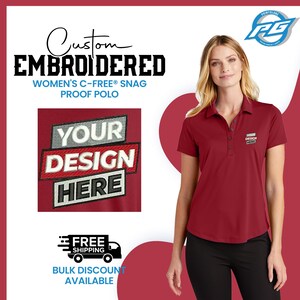 Port Authority® Custom Women Polo Shirt Custom Embroidered Polo Customizable Polo Business Logo Monogram Shirt Button Up Polo Shirt (LK864).