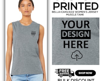 BELLA+CANVAS ® Custom Tank Top, Women’s Jersey Muscle Tank, Customize Tank, Print On Demand, Gift For Her, Your Own Design, BC6003
