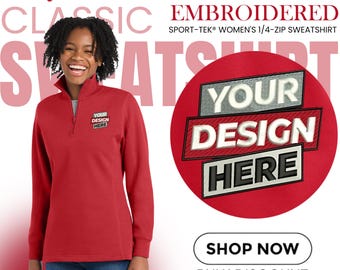 Sport-Tek® Women's 1/4-Zip Sweatshirt | Custom Embroidered Ladies Tri Blend Pullover | Personalized Quarter Zip Sweatshirt | Your Own Gift.
