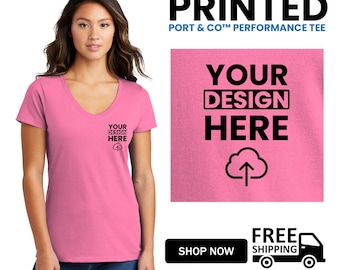 Port & Co Women's Fan Favorite Tee Classic Fit Soft Lightweight Casual Tee, Custom Printed T-Shirt, Your design Gift For Him (LPC450).