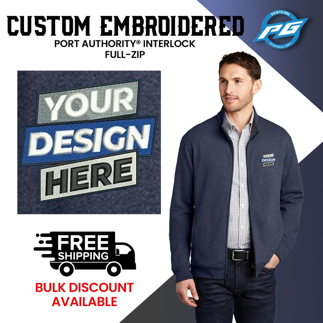 Custom Embroidered Full-zip Jacket | Personalized Your Jacket With Your ...