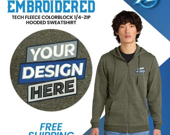 District® Custom Embroidered Zip Up Hoodie Custom Zipper Hooded Zipper Sweatshirt Personalized Logo Custom Hoodies Full Zip Jacket Hooded.