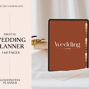 Digital Wedding Planner for iPad Goodnotes, 160 Pages for Budget, Guest List, Timeline, Vendor Management, Itinerary, Wedding To Do List