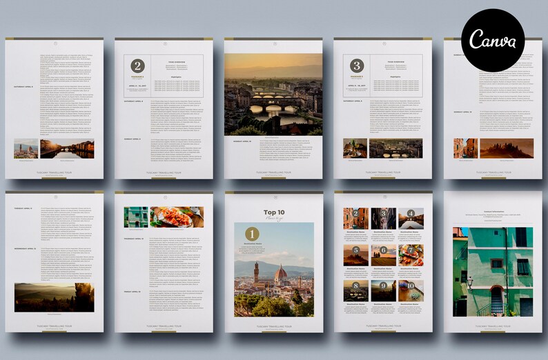 May include: A travel guide with a list of the top 10 places to visit in Florence, Italy. The guide includes photos of the Ponte Vecchio bridge, the Duomo, and other popular attractions. The guide also includes text about the history and culture of Florence.
