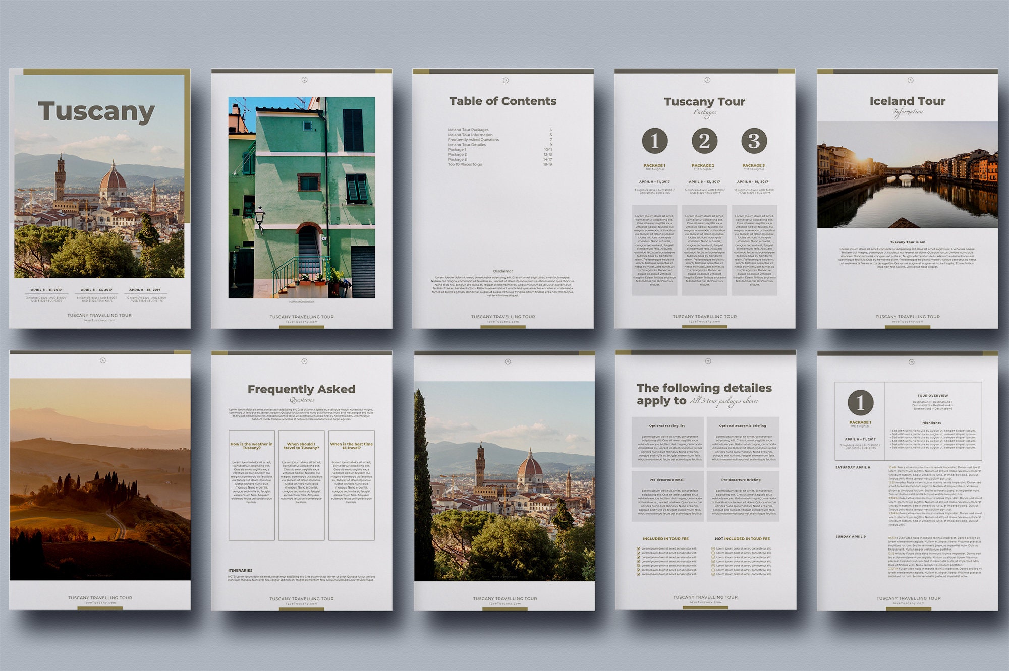 Travel Agency Guide Itinerary Template, Indesign Brochure, Ebook ...