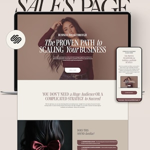 One Page Squarespace Sales Page Template – Landing Page for Coaches, Entrepreneurs, and Business Owners