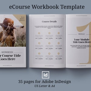 Workbook InDesign Template, Online course guide, eCourse worksheet checklist planner, lead magnet template, optin freebie