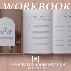 Workbook InDesign Template, Online course guide, eCourse worksheet checklist planner, lead magnet template, optin freebie