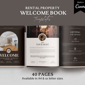 Welcome book template Canva, House guide, VRBO guest book, Luxury vacation rental, airbnb host bundle, printable house rules