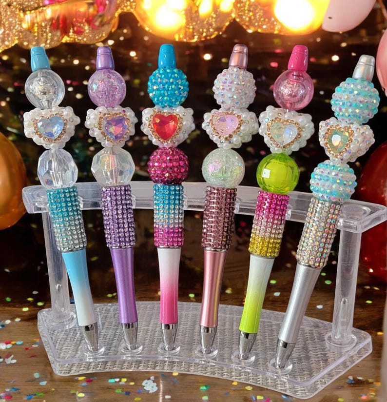 Assorted Heart Beaded Pens - Etsy