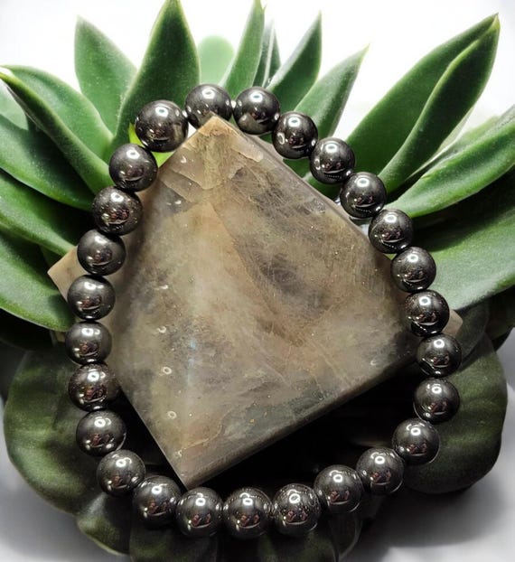 8" Hematite - 8mm Stretch Bracelet