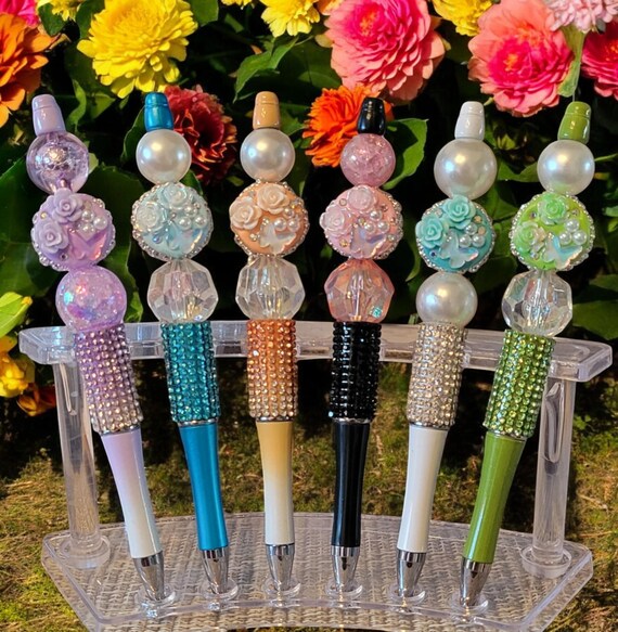 Assorted Flower & Butterfly Beaded Pen