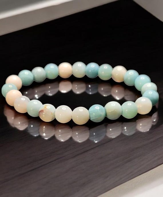 7 1/2" Sea Green Terra Agate - 8mm