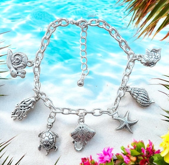 7 1/2" Under the Sea Charm Bracelet (w/1 1/2" Extender)