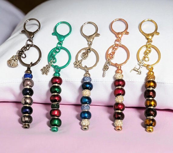 Holiday Keychains w/Charms - Assorted Colors