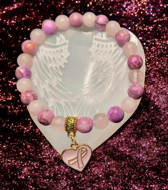 Pink Calcite & Dyed Jade Bracelet: Crazy Lace Gemstone