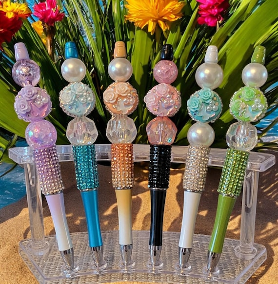 Assorted Flower & Butterfly Beaded Pen