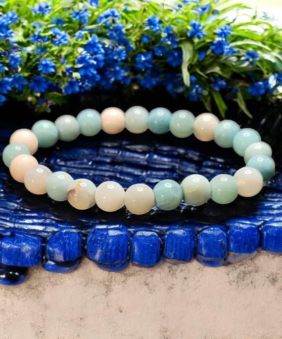7 1/2" Sea Green Terra Agate - 8mm