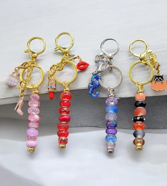 Colorful Keychains w/Charms
