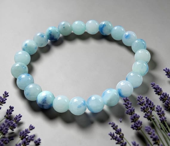 Blue Point Jade Bracelet - 7 1/4"