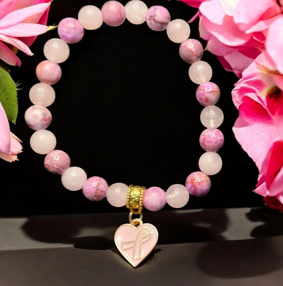 7 1/2" Crazy Lace Pink Calcite - 8mm/Pink Jade (Dyed) - 8mm