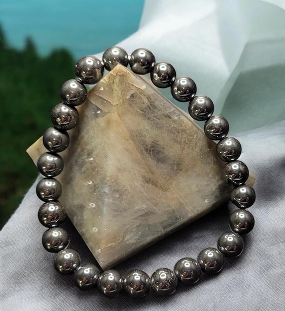 8" Hematite - 8mm Stretch Bracelet