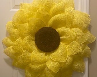 Fall Sunflower Wreath, Front Door Wreath, Fall Wreath, Flower Wreath, Sunflower Decor, Summer Wreath, Spring Wreath, Handmade Wreath, Decor