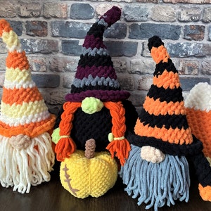 Halloween Gnome Crochet Pattern Ahd Halloween Witch Pattern, Crochet ...