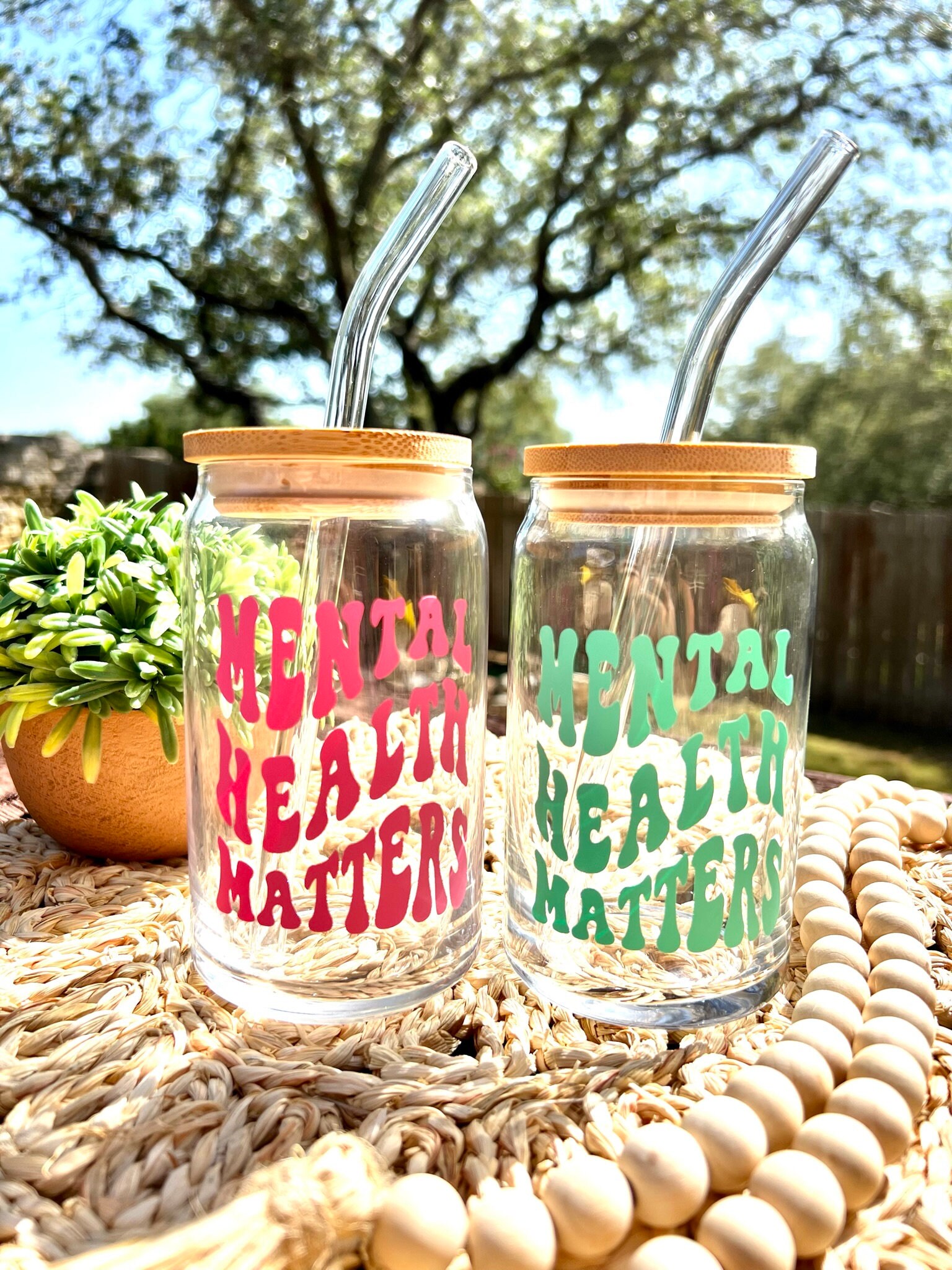 Mental Health Iced Coffee Glass Mental Health Awareness Etsy